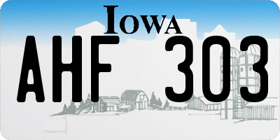 IA license plate AHF303