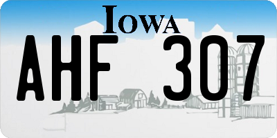 IA license plate AHF307