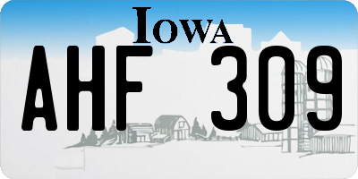 IA license plate AHF309