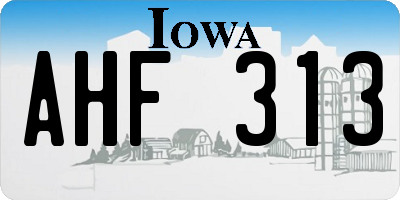 IA license plate AHF313