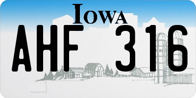 IA license plate AHF316