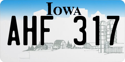 IA license plate AHF317