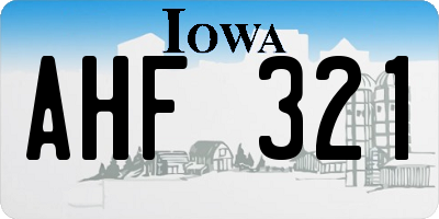 IA license plate AHF321