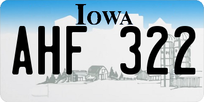 IA license plate AHF322