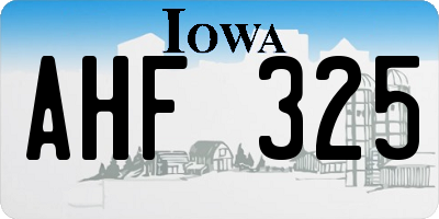 IA license plate AHF325
