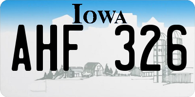 IA license plate AHF326