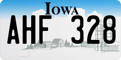 IA license plate AHF328