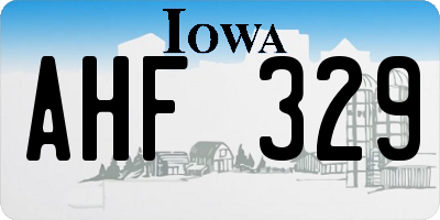 IA license plate AHF329