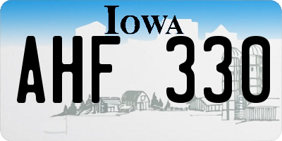 IA license plate AHF330