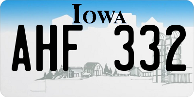 IA license plate AHF332
