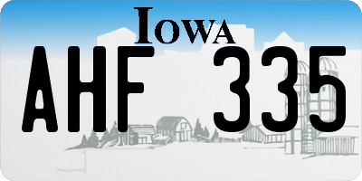 IA license plate AHF335