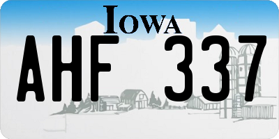 IA license plate AHF337