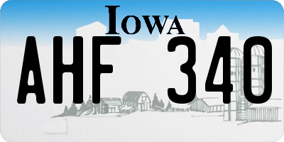 IA license plate AHF340