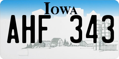 IA license plate AHF343