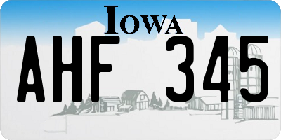 IA license plate AHF345