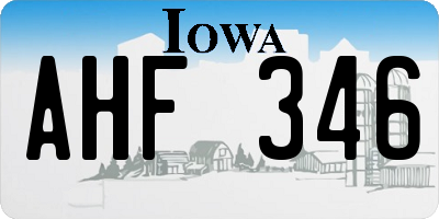 IA license plate AHF346