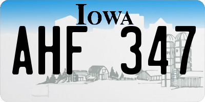 IA license plate AHF347