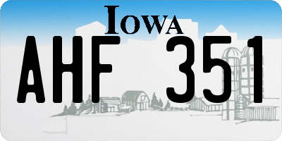 IA license plate AHF351