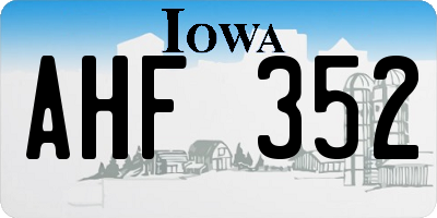 IA license plate AHF352
