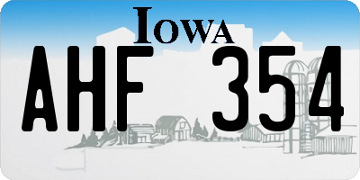 IA license plate AHF354