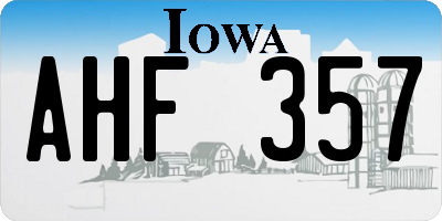 IA license plate AHF357