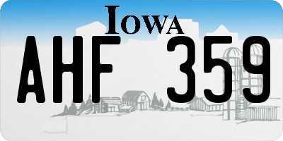 IA license plate AHF359