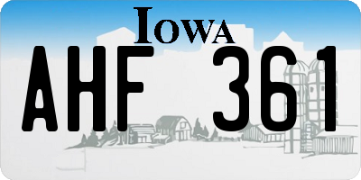 IA license plate AHF361