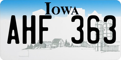 IA license plate AHF363