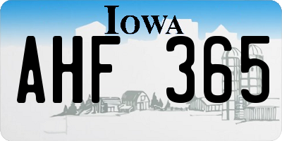 IA license plate AHF365
