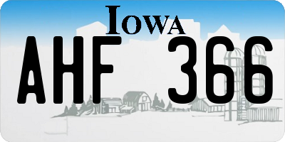 IA license plate AHF366