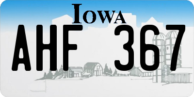 IA license plate AHF367