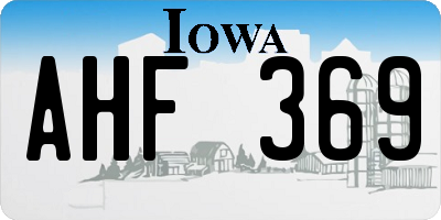 IA license plate AHF369