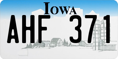 IA license plate AHF371