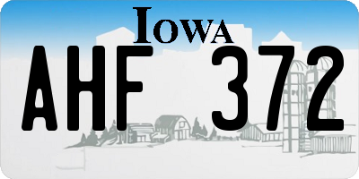 IA license plate AHF372