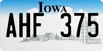 IA license plate AHF375
