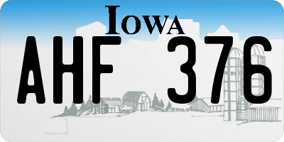 IA license plate AHF376