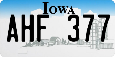 IA license plate AHF377