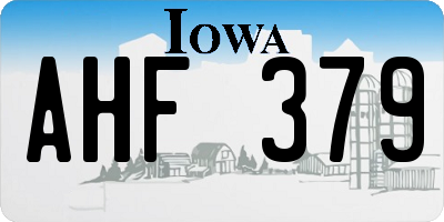 IA license plate AHF379