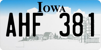 IA license plate AHF381