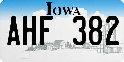 IA license plate AHF382