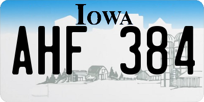 IA license plate AHF384