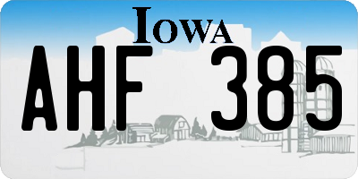 IA license plate AHF385