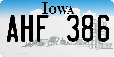 IA license plate AHF386