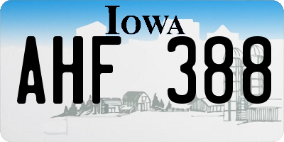 IA license plate AHF388