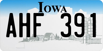 IA license plate AHF391