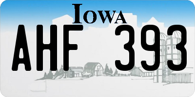 IA license plate AHF393