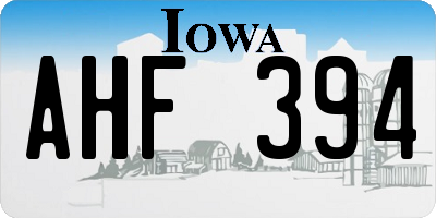 IA license plate AHF394