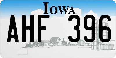 IA license plate AHF396