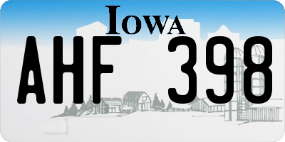 IA license plate AHF398