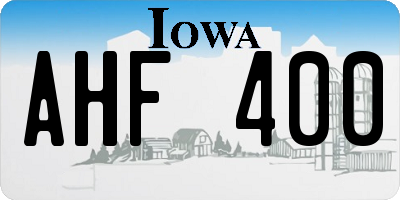 IA license plate AHF400